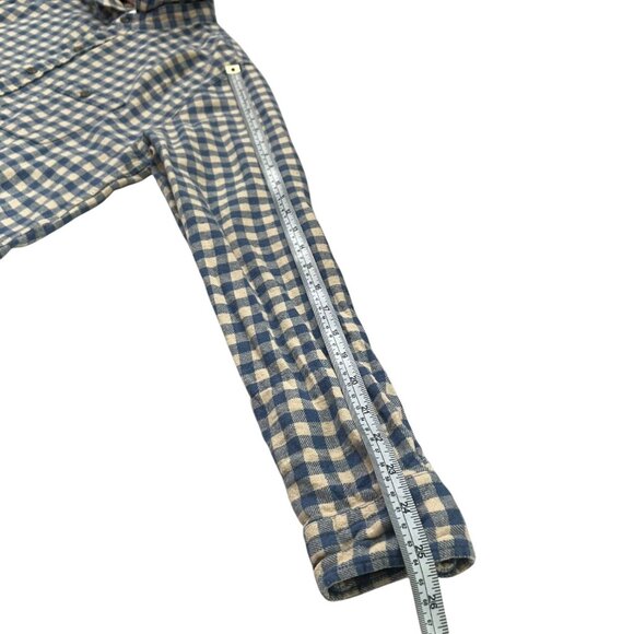 The Normal Brand Mens Gingham Plaid Button Up Flannel Shirt Blue Size Small - Picture 8 of 8
